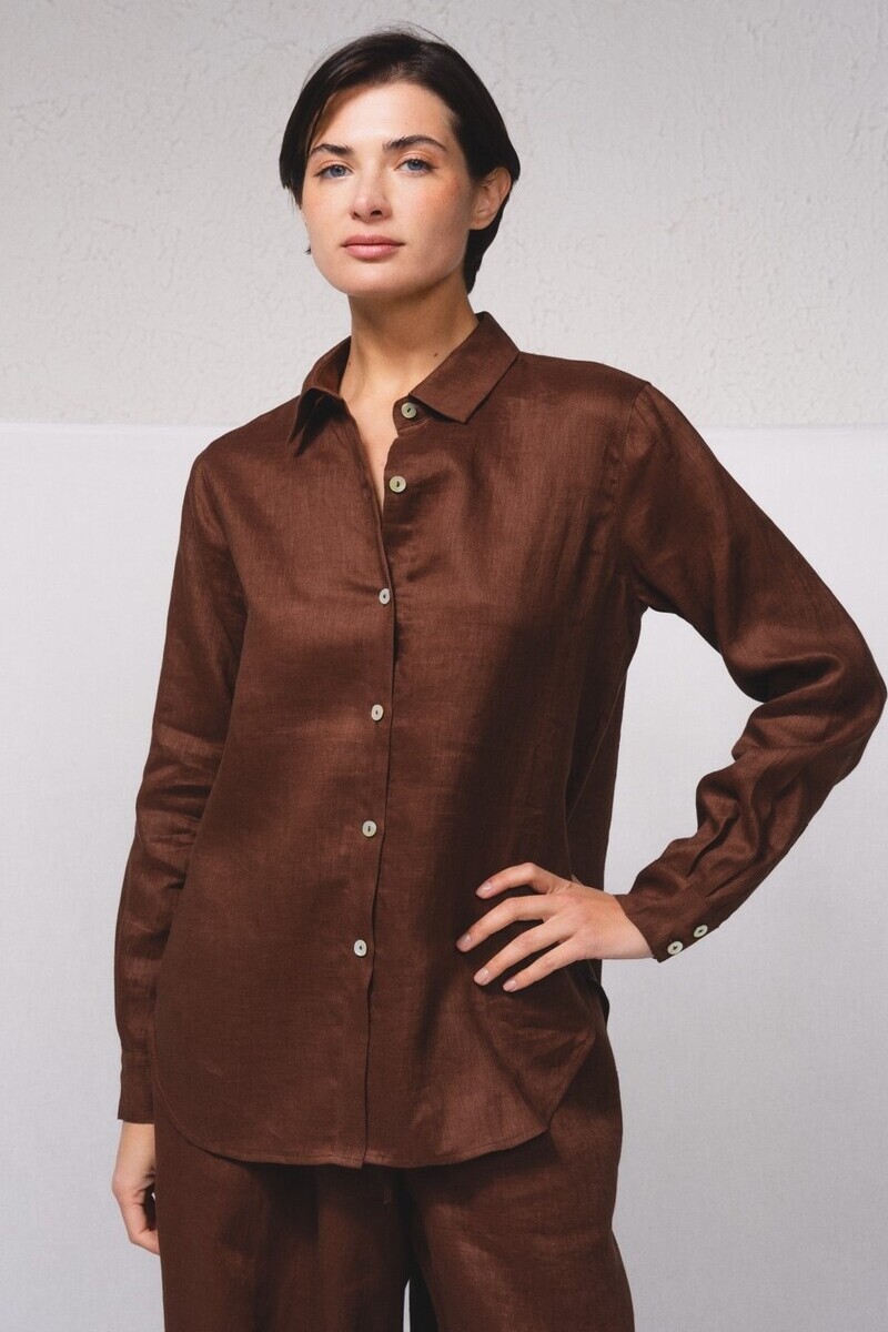 SMF CAMISA LINO CASTAÑO